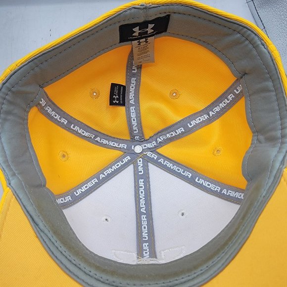 Under Armour Yellow White Large Athletic Hat Cap Outdoors Casual Comfort - Picture 7 of 9